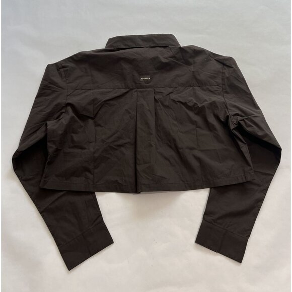 Adanola Cotton Cropped Shirt in Coffee Bean - Picture 4 of 4